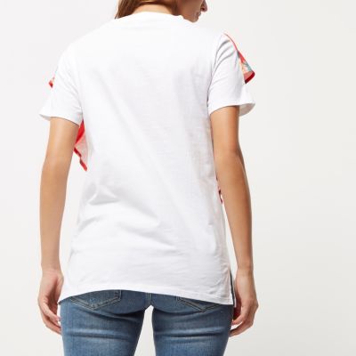 White frill detail T-shirt